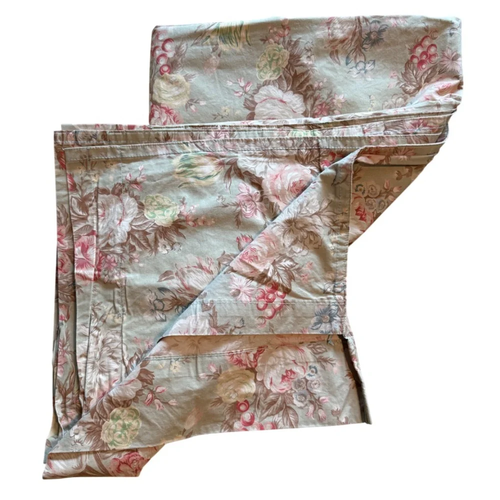 Vintage Ralph Lauren Charlotte Sage Green Cottagecore Floral Duvet Comforter
